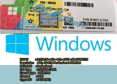 Activación en línea de la favorable del OEM de Windows 10 de la etiqueta engomada del triunfo 10 favorable etiqueta profesional del COA