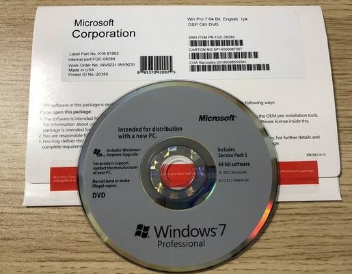 El COA profesional del holograma de la caja de Windows 7 del ordenador gana favorable llave del OEM 7