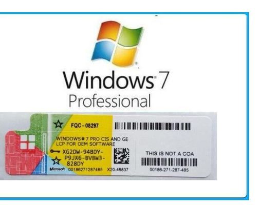 Etiqueta engomada dominante del COA del OEM Windows 7 de la favorable etiqueta engomada azul X20 de X16
