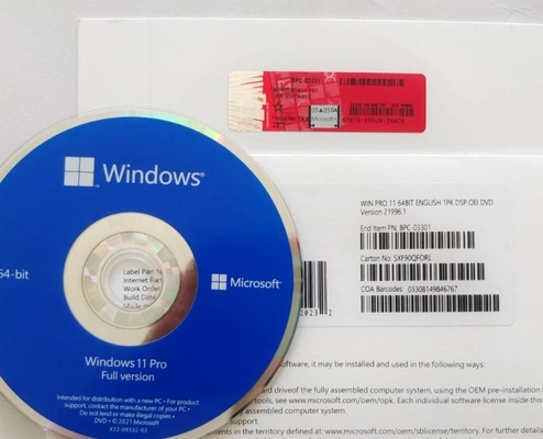 Original de la llave de la activación de Windows 11 de la caja del DVD de la etiqueta engomada del Coa favorable