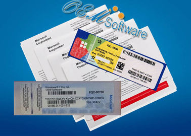 Paquete profesional francés del OEM de Windows 7 con la etiqueta engomada y la licencia del Coa