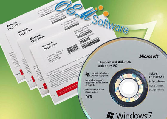 Activación en línea de la caja profesional de Windows 7 del paquete del OEM del DVD del COA