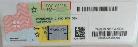 Etiqueta engomada en línea casera del Coa de la llave de la activación de Windows 10 dominantes de la venta al por menor del ordenador portátil de la PC de Digitaces