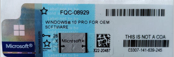 OEM de la etiqueta engomada del Coa de Windows 10 del paquete de la llave del producto de la PC del ESD favorable