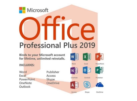 En línea active a ms Office 2019 favorable más la llave al por menor profesional 2019 para la PC