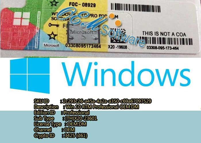 Código dominante de Windows 10 del software, mejora de la llave de la licencia del profesional de Windows 10